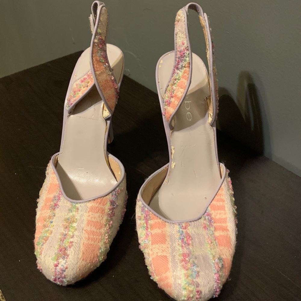 Bebe Flower Pattern Heel Shoes